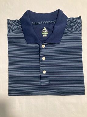 Bolle Golf Men's Blue Striped Polo Shirt - Performance (Item No. C12)